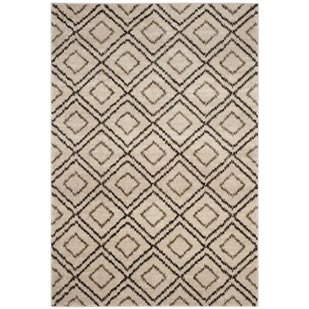 Flowers First 5 ft. 1 in. x 7 ft. 6 in. Tunisia Power Loomed Area Rug, Creme & Brown - Medium Rectangle FL1860164